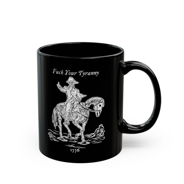Pissed Off Georgie Mug - A black ceramic mug featuring a frustrated Georgie design, perfect for adding humor to your mornings or as a quirky gift.