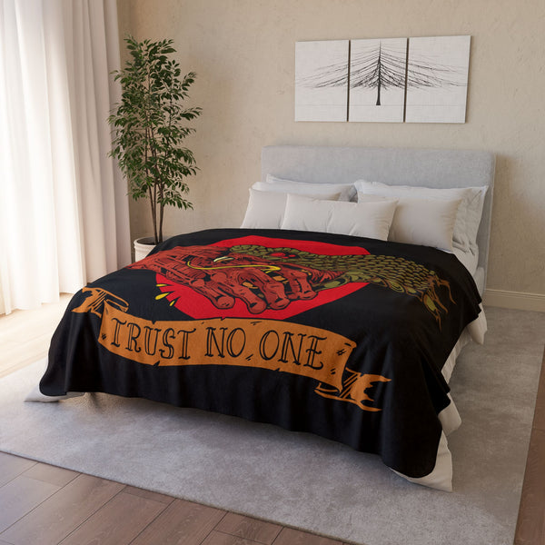 Trust No One Fleece Sherpa Blanket