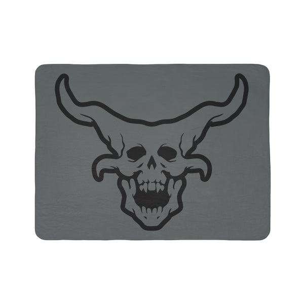 OG Demon Head Fleece Sherpa Blanket - Gray