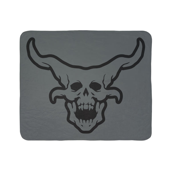 OG Demon Head Fleece Sherpa Blanket - Gray