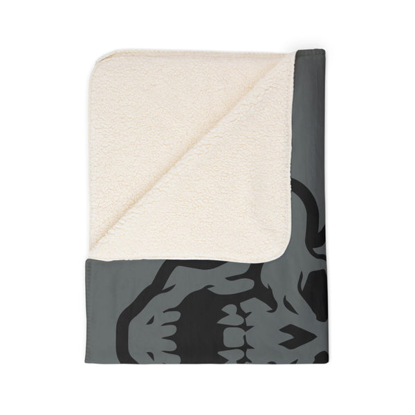 OG Demon Head Fleece Sherpa Blanket - Gray