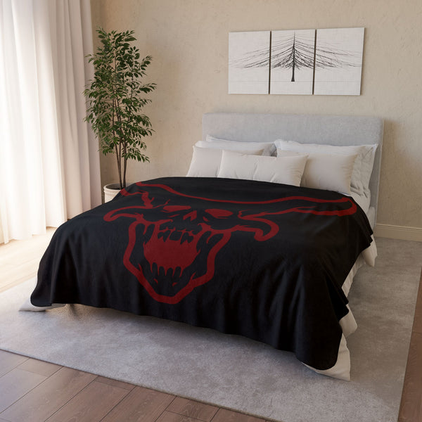 OG Demon Head Fleece Sherpa Blanket - Black