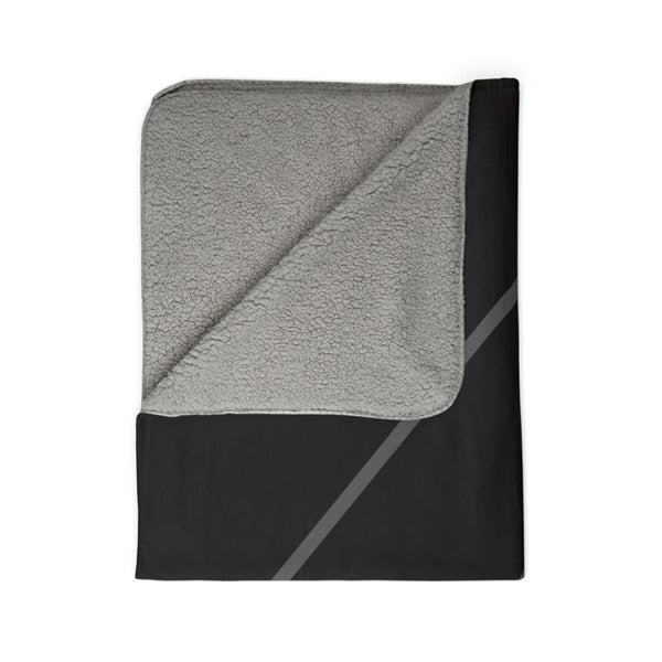 Pierced Fleece Sherpa Blanket - Black & Gray