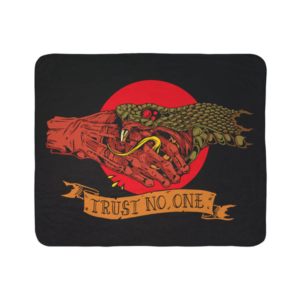 Trust No One Fleece Sherpa Blanket