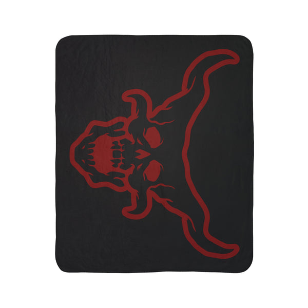 OG Demon Head Fleece Sherpa Blanket - Black