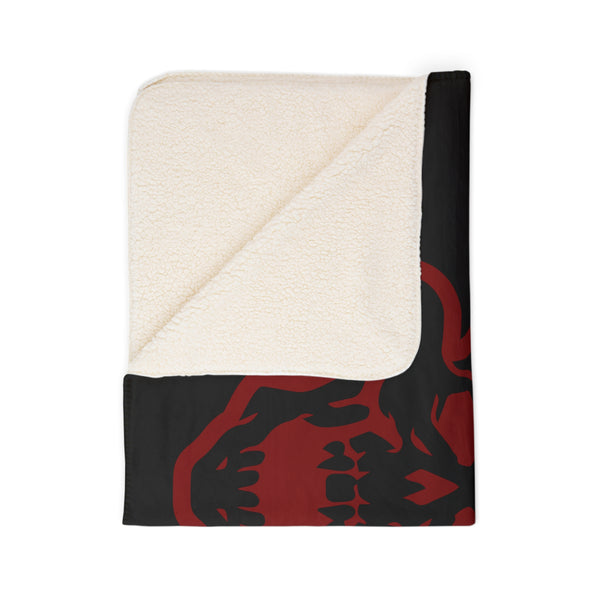 OG Demon Head Fleece Sherpa Blanket - Black