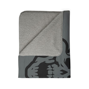 OG Demon Head Fleece Sherpa Blanket - Gray