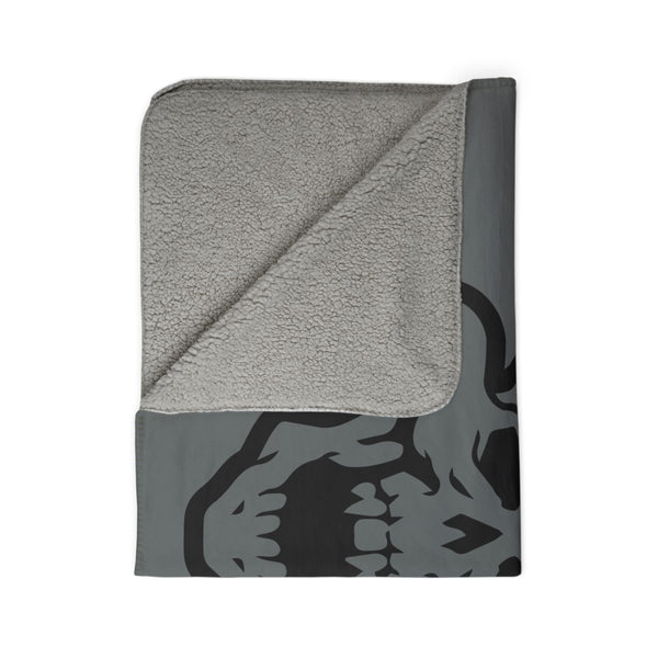 OG Demon Head Fleece Sherpa Blanket - Gray