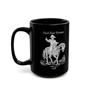 Pissed Off Georgie Mug - A black ceramic mug featuring a frustrated Georgie design, perfect for adding humor to your mornings or as a quirky gift.