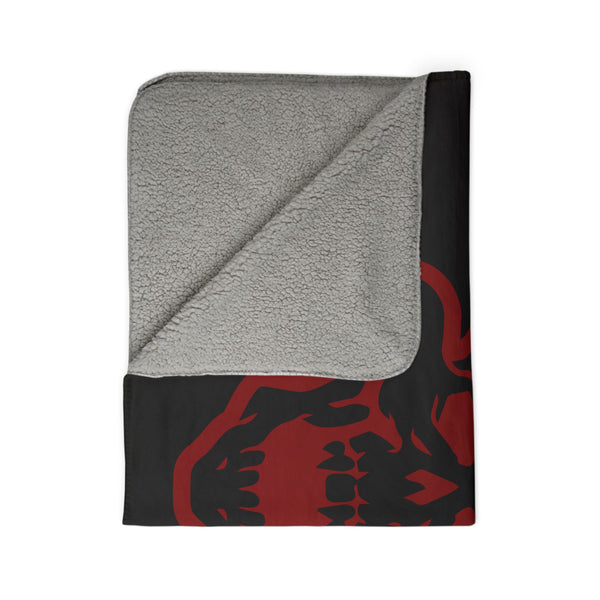 OG Demon Head Fleece Sherpa Blanket - Black