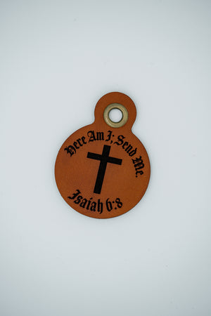 Isaiah 6:8 Leather Keychain