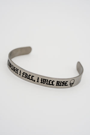 Though I Fall, I Will Rise Stainless Steel Cuff