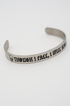 Though I Fall, I Will Rise Stainless Steel Cuff