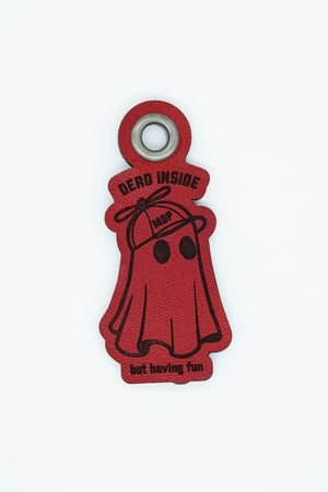 Dead Inside Leather Keychain