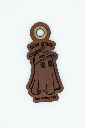 Dead Inside Leather Keychain